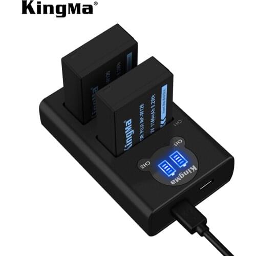 KingMa NP-W126S Battery (2pack) & LCD Dual USB Charger For Fujifilm XS10 XA7 XT2/3 XH1 XT20 XT30 X100V X100F XA3 XE3 XA5 XA20
