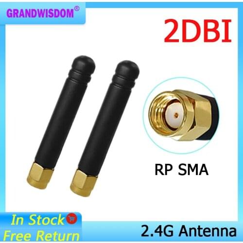 2.4 GHz WiFi Antenna 2dBi Aerial RP-SMA Male Connector 2.4ghz antena wi fi antenne For PCI Card USB Wireless Router Wifi Booster