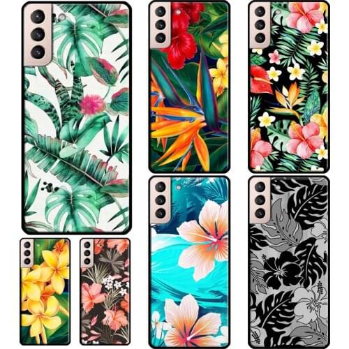 Tropical Paradise Hawaiian Flower Phone Case For Samsung Galaxy S21 S20 Ultra Note 20 Note 10 S8 S9 S10 Plus S20 FE Cover