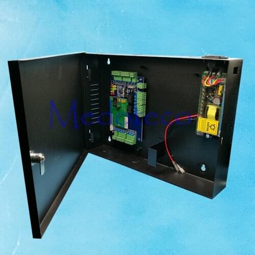 Single door access control panel TCP/IP L02 access control system with 12V5A backup Battery power supply and Metal protect box