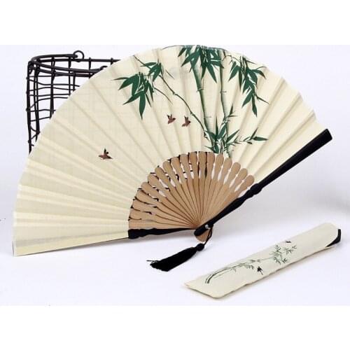 Elegant fan Hall Chinese style seven inch cotton fan small gentleman fan men and women folding fan ancient Japanese folding fan