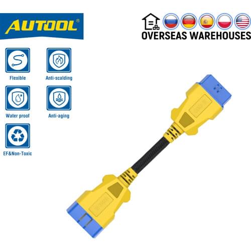 AUTOOL OBD2 Cable 150CM 1 to 3 Converter Adapter OBDII Extension Cable Reinforced Cord Cable for ELM327 Launch Easydiag GOLO