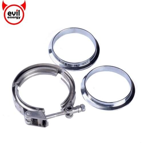 Evil energy 2.5Inch Male/Female V-Band Clamp Flange Kit Stainless Steel V-band Clamp For Turbo Exhaust Downpipe