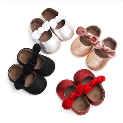 Fashion PU Baby Shoes Infant First Walkers Soft Soled Newborn Girls Princess Shoes