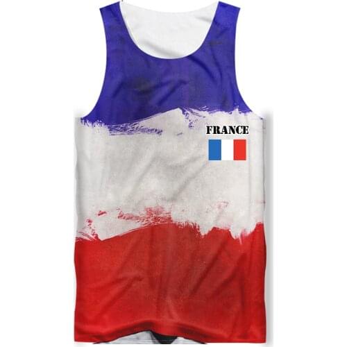 France national flag 3D Print Men Women Tank Tops Jersey Fashion Blue white red casual Sleeveless Vest Summer beach Mens Vest