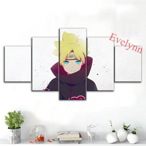 Wall Art Print Modular Pictures Anime Poster Boruto Modern Canvas 5 Pieces Home Decor Paintings Frame BoyS Living Room Bedroom