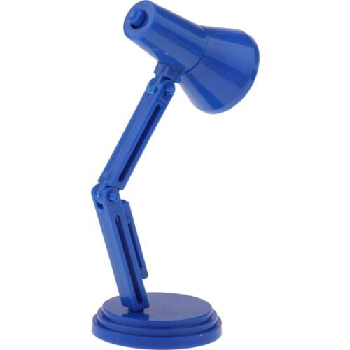 1/6 LED Desk Lamp Light Furniture for Dollhouse Decoration Accessory Blue