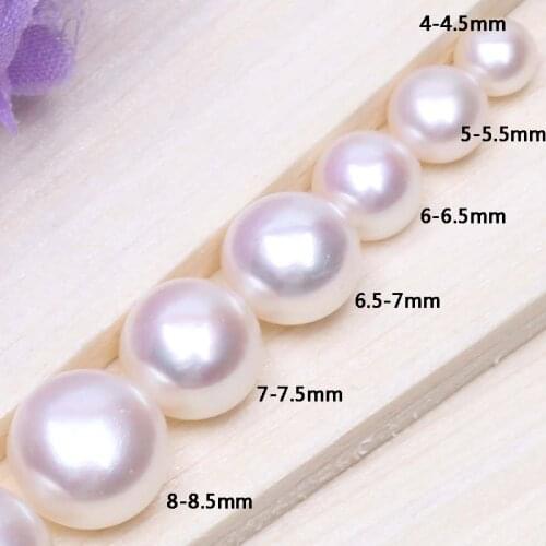 New style AAAA quality white button shape pearls 3mm 5mm 7mm 10mm Various size freshwater pedarls suitable for Earrings JEWELRY