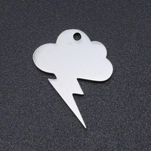 100% Cutting Lightning Pendant Female Fashion 15*20mm Stainless Steel Jewelry Accessories DIY Cloud Necklace