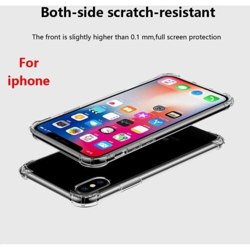 Anti-knock Transparent Silicone Phone Case For apple iphones iPhone 7 X XS 8 6 6SPlus dirt-resistant Clear protection Back Cover