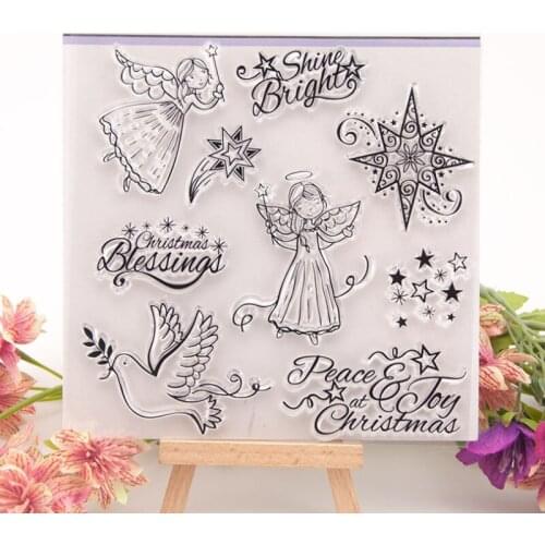 1pc Angel Dove Transparent Clear Silicone Stamp Seal Cutting DIY Scrapbooking Rubber Coloring Embossing Diary Decor Reusable