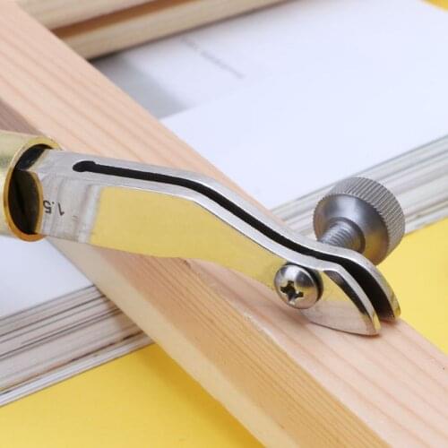 Adjustable Stainless Steel Creaser Press Sideline Edge Ebony Handle Leather Craft Tool DIY 0.5/1.2/1.5mm U7EC