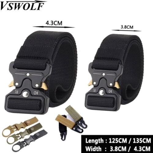 Military Tactical Belt Army Mens Nylon Belt Metal Buckle Style Jeans Belts Male Wide Outdoor Hunting Waist Strap Homme Ceinture