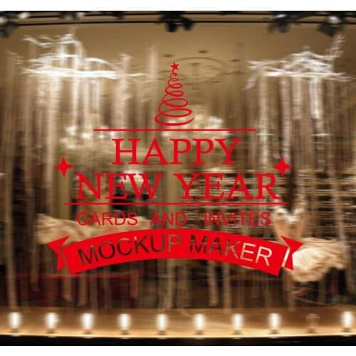 MERRY christmas tree Removable Vinyl Wall Stickers decor Happy New Year Window Wallpaper Home Decoration