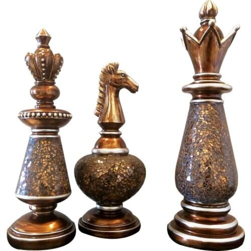 Vintage Internation Chess Ornaments Resin Chess International Chess Figurines Retro Home Decor Animal Modern Chessmen I167