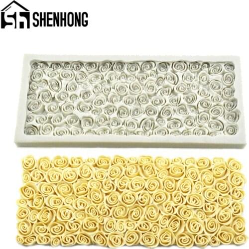 SHENHONG Bride Wedding Dress 3D Rose Silicone Fondant Cake Mold Chocolate Gum Paste Sugar Craft Pastry Border Decorating Mould
