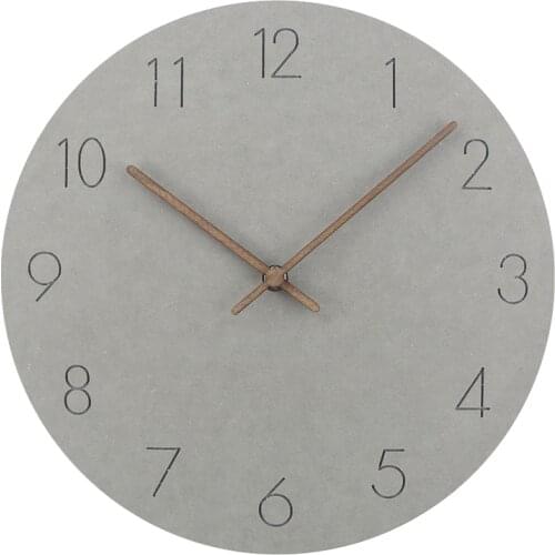 Modern Simple Round Wall Clock Classics Silent Numeral MDF Wood Clock for Bedroom Office Living Room Decor