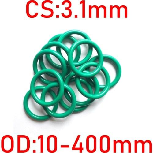 Thickness CS 3.1MM OD 10 - 400 MM Green or Brown FKM Fluorine Rubber Oil Sealing Gasket O Ring