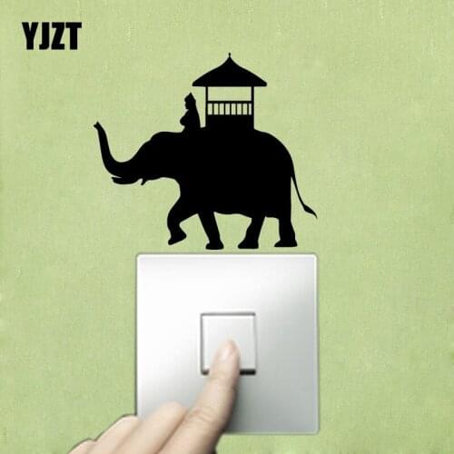 YJZT Elephants India Animals Vinyl Wall Decal Home Decor Switch Sticker Art Creative 17ss0348