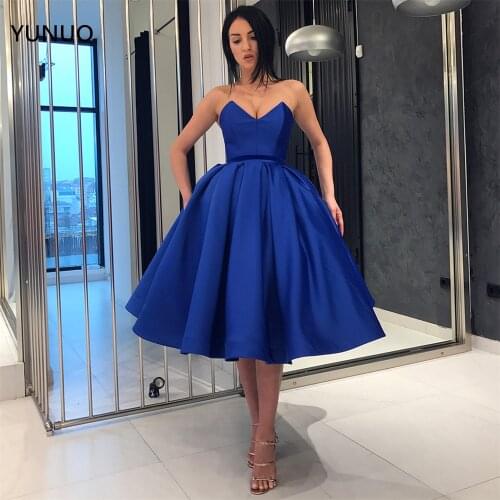 YUNUO Royal Short Cocktail Dresses Backless Sweetheart Elegant Formal Party Dress Prom Gowns Robe De Homecoming Ball Gown