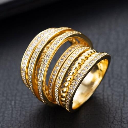 Zlxgirl jewelry 2021 New Arrival Luxury Twist Lines Geometry Cubic Zironium Engagement Dubai Naija Bridal Finger Rings aneis