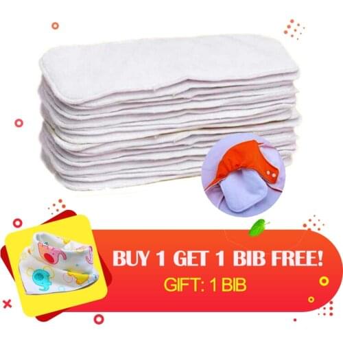 10pcs/lot Baby soft Cotton Mircrofiber Cloth Diaper Insert baby Nappy bags 2 Layer Reuse diapers Washable Diaper Liner