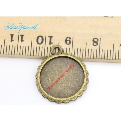 10pcs Antique Silver Bronze Plated Photo Frame Charms Pendants for Necklace Jewelry Making DIY Handmade Craft 15mm