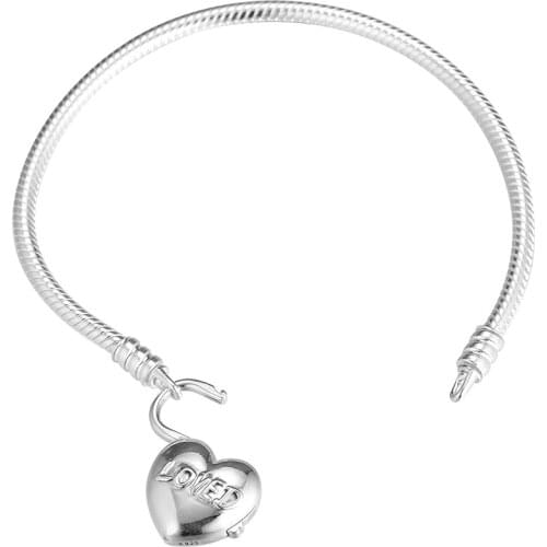 100% 925 Sterling Silver Jewelry You Are Loved Heart Padlock Bracelets For Women Wholesales Free Shipping