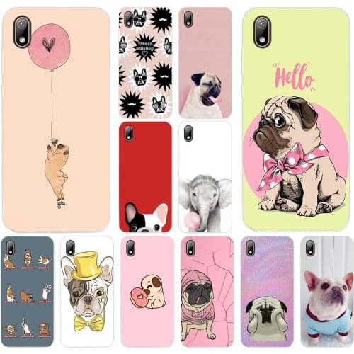 106AA Pug French Bulldog Silicone TPU Protective Cover Phone Case On Case For Huawei Y5 Y6 Y7 Prime 2019 Case Soft