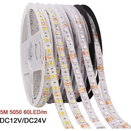 12V 24V 5050 LED Strip RGB CCT RGBCCT RGBW Light Waterproof 5m 300 Pixel LED Blue Warm White 5050 LED Tape Lights Flexible