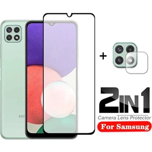 2IN1Tempered Glass for Samsung Galaxy A12 A22 A72 A82 Screen Protector Camera Lens Glass For Samsung A22 A72 A82 5G