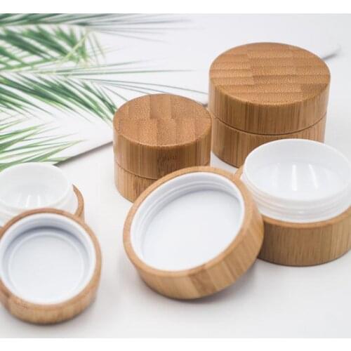 5ML 10ML Empty Liquid Makeup Eye Cream Essence Mask Containers Sample Bamboo Base Foundation Emulsion Jars for Travel SN1383