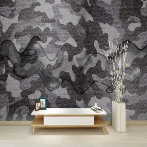 Custom large mural wallpaper 3D abstract camouflage lines TV background mural wallpaper flower