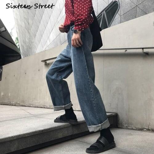 Cargo Pants Vintage Wide Leg Jeans High Waist Washed Button Zipper Korean Clothing Casual Boyfriend Style Y2K 2020 Baggy Denim