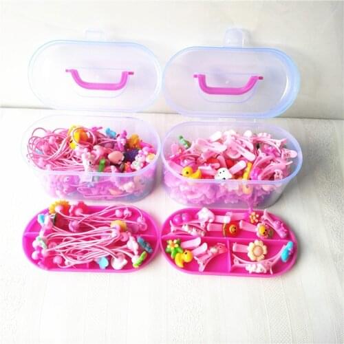 Flower Hair Clip Bows Elastic Hair Band Cartoon Headband Box Set Hairpin Xmas Gift Scrunchy New Girls Hair Accessories 24Pcs/Lot