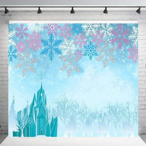 Winter Backdrop Shiny Snowflakes Photo Photography Backdrop Christmas Winter Frozen Snow Snowflakes Background