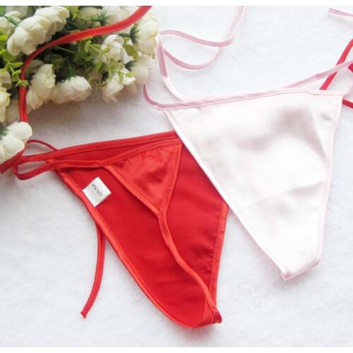 Hot New 2016 Sexy G-string Womens Sexy Lace-Up Contracted Panties Perspective Thong Perspective Underwear silk Thong
