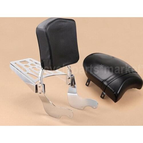 Chrome Motorcycle Rear Backrest Seat Sissy Bar Pad Luggage Rack For Victory Vegas Kingpin