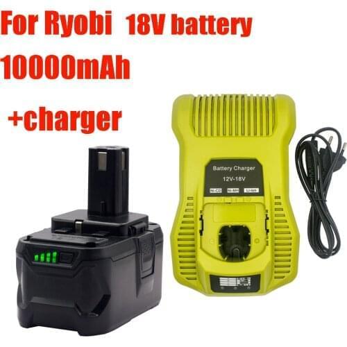 Suitable for Ryobi ONE 18V10000mAh Li-ion Rechargeable Battery for Cordless Power Tools BPL1820 P108 P109 P106 RB18L50 RB18L40