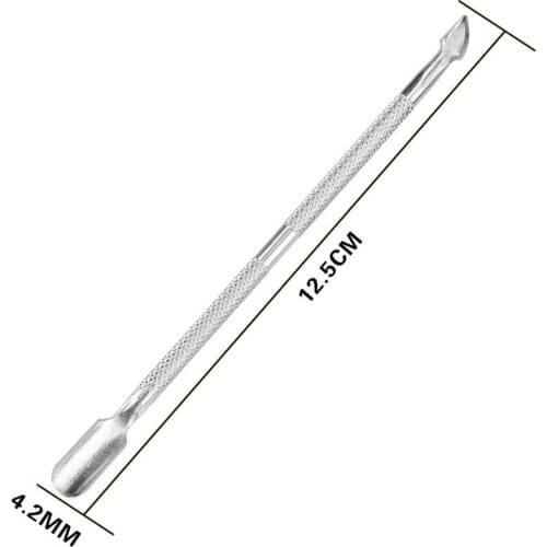 Fashion Design Double Head Stainless Steel Cuticle Nail Pusher Manicure Tool Dead Skin Push for Nail Women Men Hot