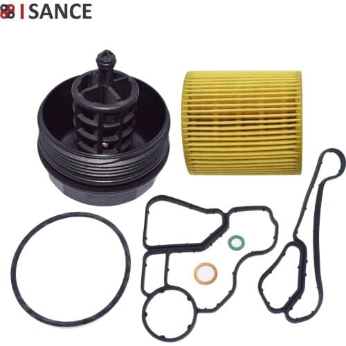 ISANCE Oil FIlter + Cover + Seals For BMW E60 E61 E71 E82 E88 E90 F01 F02 F10 11427566327 11427537293 09106015058 11427541827