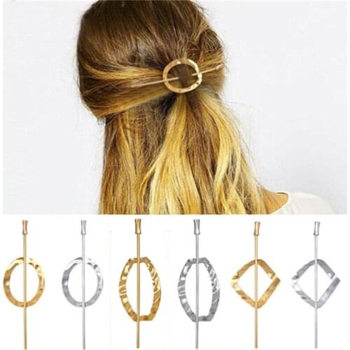 Fashion Metal Geometric Hair Clips Womens Elegant Hollow Hair Clips Korean Gold and Silver Hair Clips Girls' Hair Accessories