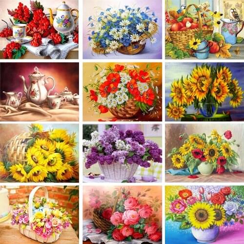 5D Diamond Painting Flower Vase Full Home Decoration Gift DIY Art Mosaic Pattern Rhinestone Embroidery Cross Stitch Kit