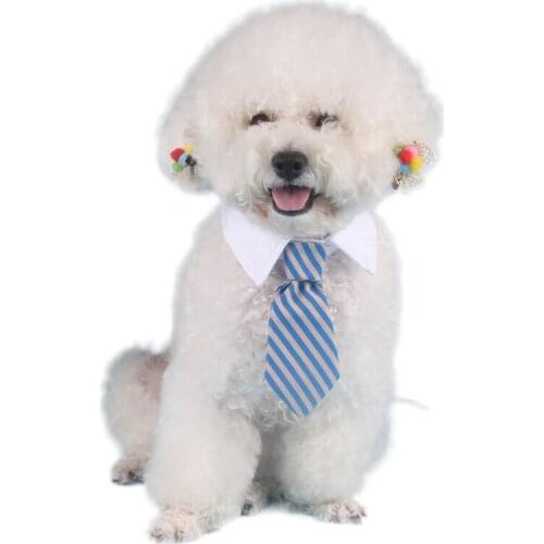Wholesale New Pet TiesStripe Small Cotton Pet Dog Puppy Necktie Adjustable Bow Tie Grooming Fashion Dog Cat Striped Bow Tie
