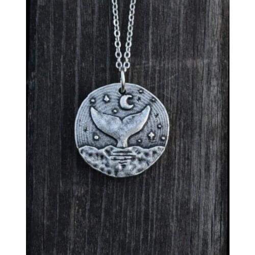 Original Small Mermaid Tail Charm Necklace For Women Pendant Animal Ocean Fish Jewelry