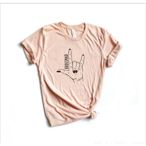 Bridesmaid Made of Honor Fashion Girl Short Sleeve Cotton Funny Letter Print Graphic O Neck Tshirt Drop Shipping graphic tee