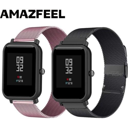 Watchband For Amazfit Bip Strap Bracelet Metal Wrist Band For Amazfit GTS Straps Stainless Steel Amazfit GTR 47 Pace Bip S Band