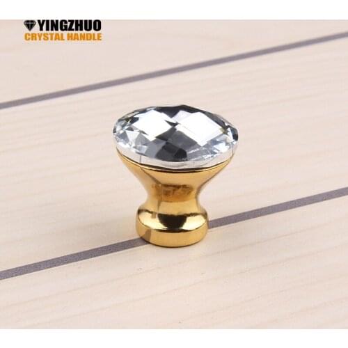 K9 Crystal Glass Handle Diamond Shape Knob With Screw 10pcs 25mm Furniture Door Kitchen Cabinet Drawer Wardrobe pull Handle