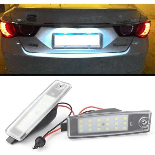 For Toyota Rav4 Hiace H200 Vanguard ACA33W 2Pcs Auto License Number Plate LED Light Lamps