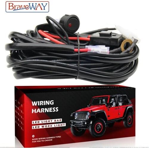 LED Light bar Wiring Harness Cable Extendable ON/OFF Switch Relay Waterproof